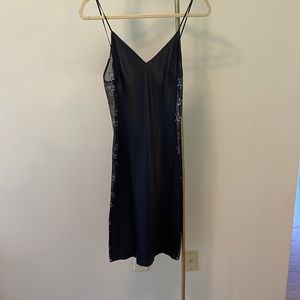 Victorias Secret size small black slip with mesh sides